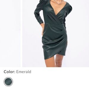 SAYLOR Tallulah Mini Dress Green Ruched Puff Sleeve Cocktail Dress